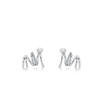 genuine 925 sterling silver geometric claw shape stud earrings birthday anniversary gifts jewelry for women