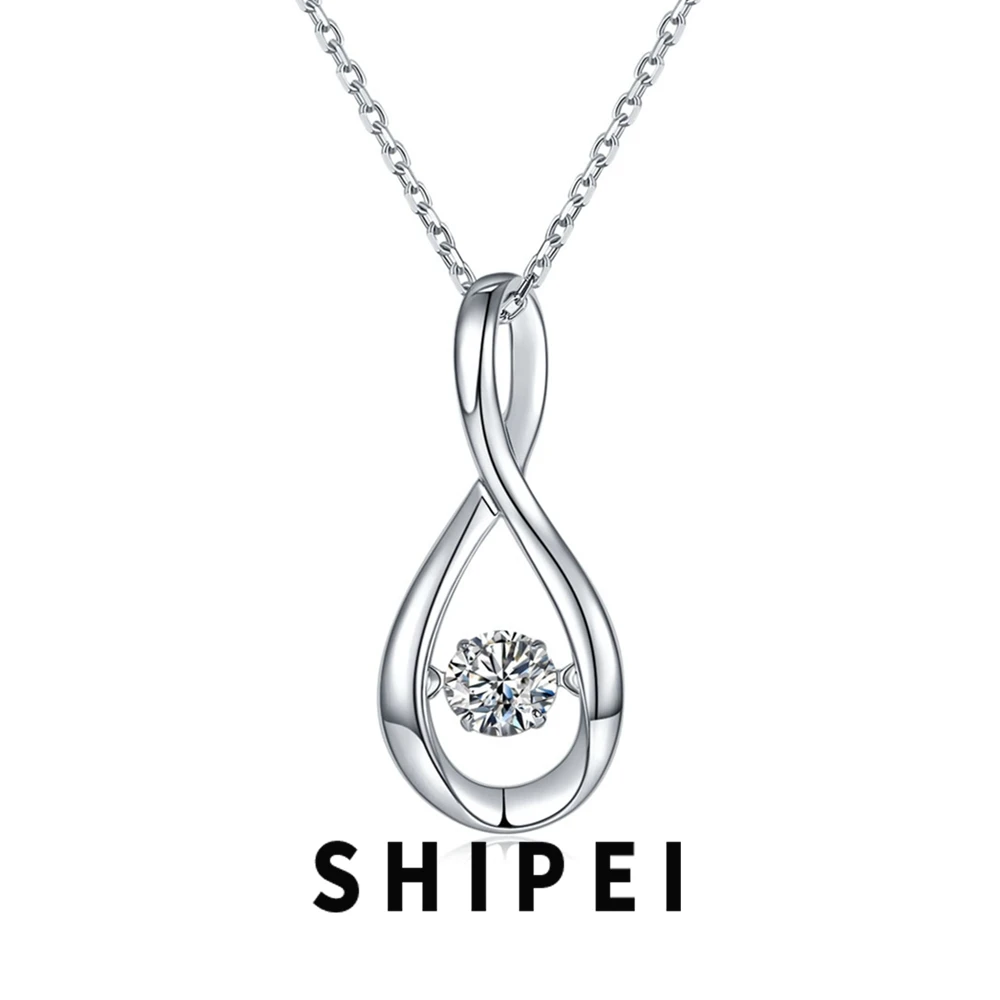 

SHIPEI 0.5CT Round D Moissanite Diamond Gemstone Fine Jewelry Simple 100% 925 Sterling Silver Pear Pendant Necklace Wholesale