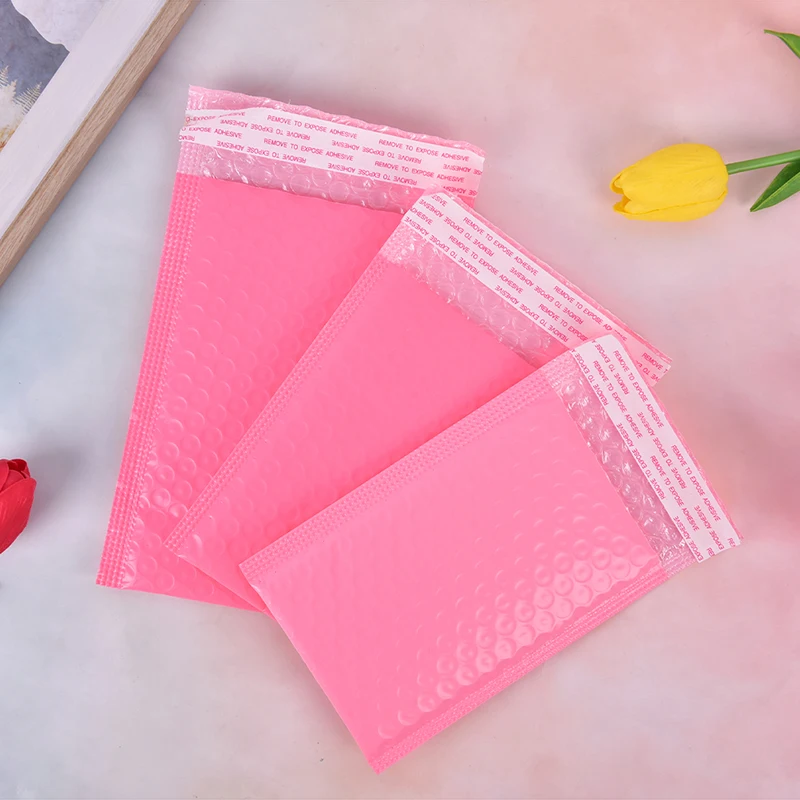 

10pcs Pink Paper Bubble Padded Mailers Envelopes Gift Bag Bubble Mailing Envelope Bag Packaging Shipping Bags Mailer Bags