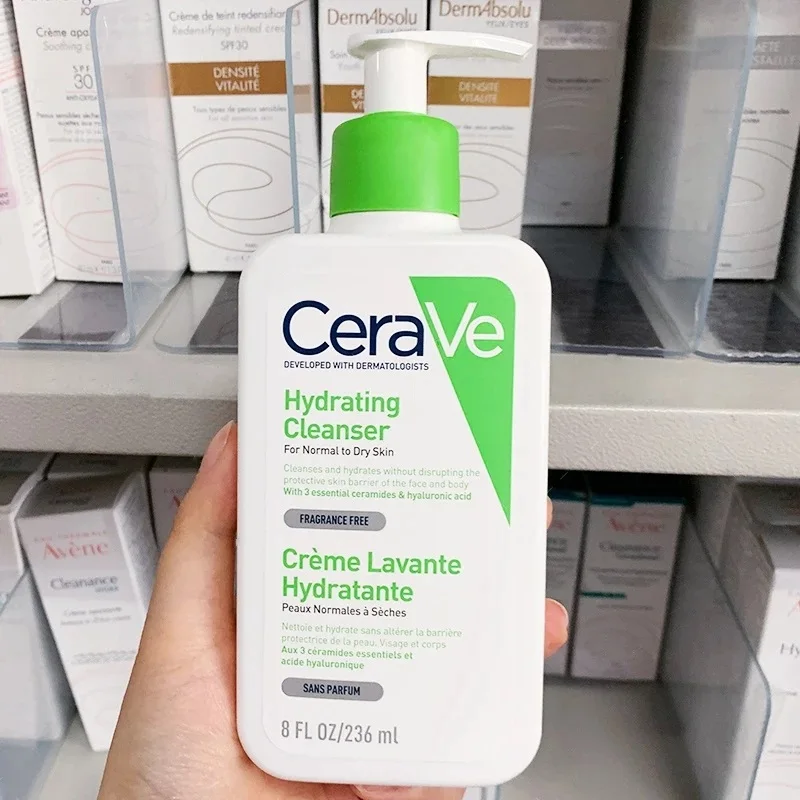 

New CeraVe Hydrating Facial Cleanser Moisturizing Non-drying Non-Foaming Gentle Face Wash with Hyaluronic Acid Ceramides 236ML