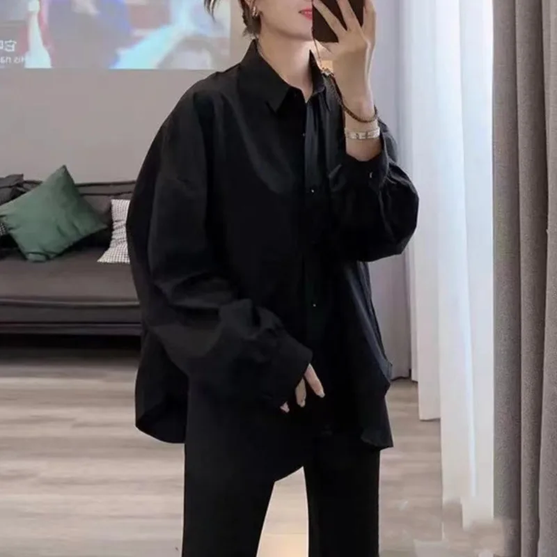 Японская и корейская свободная повседневная однотонная женская большая версия