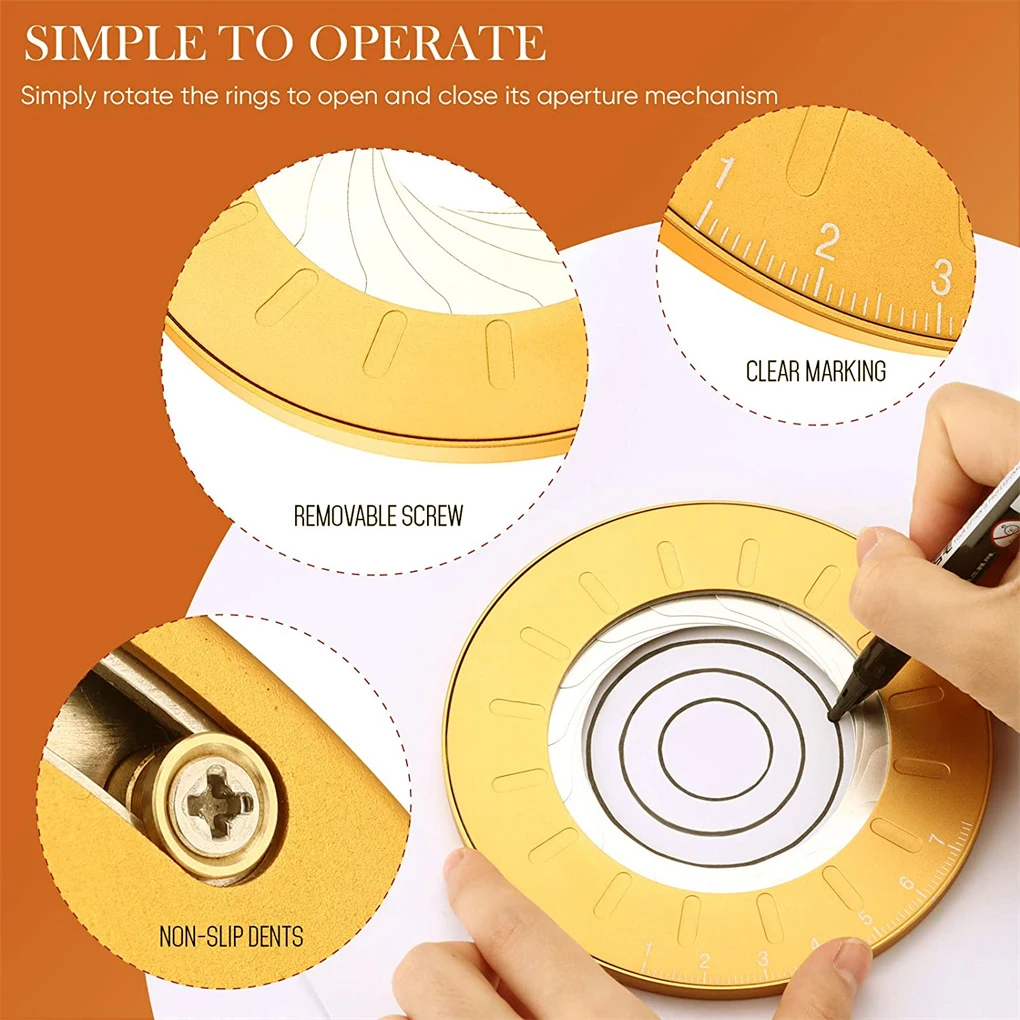 

Students Adjustable Round Circle Ruler Stainless Steel Circular Drawing Tool Accurate Carpentry Woodworking Equipment