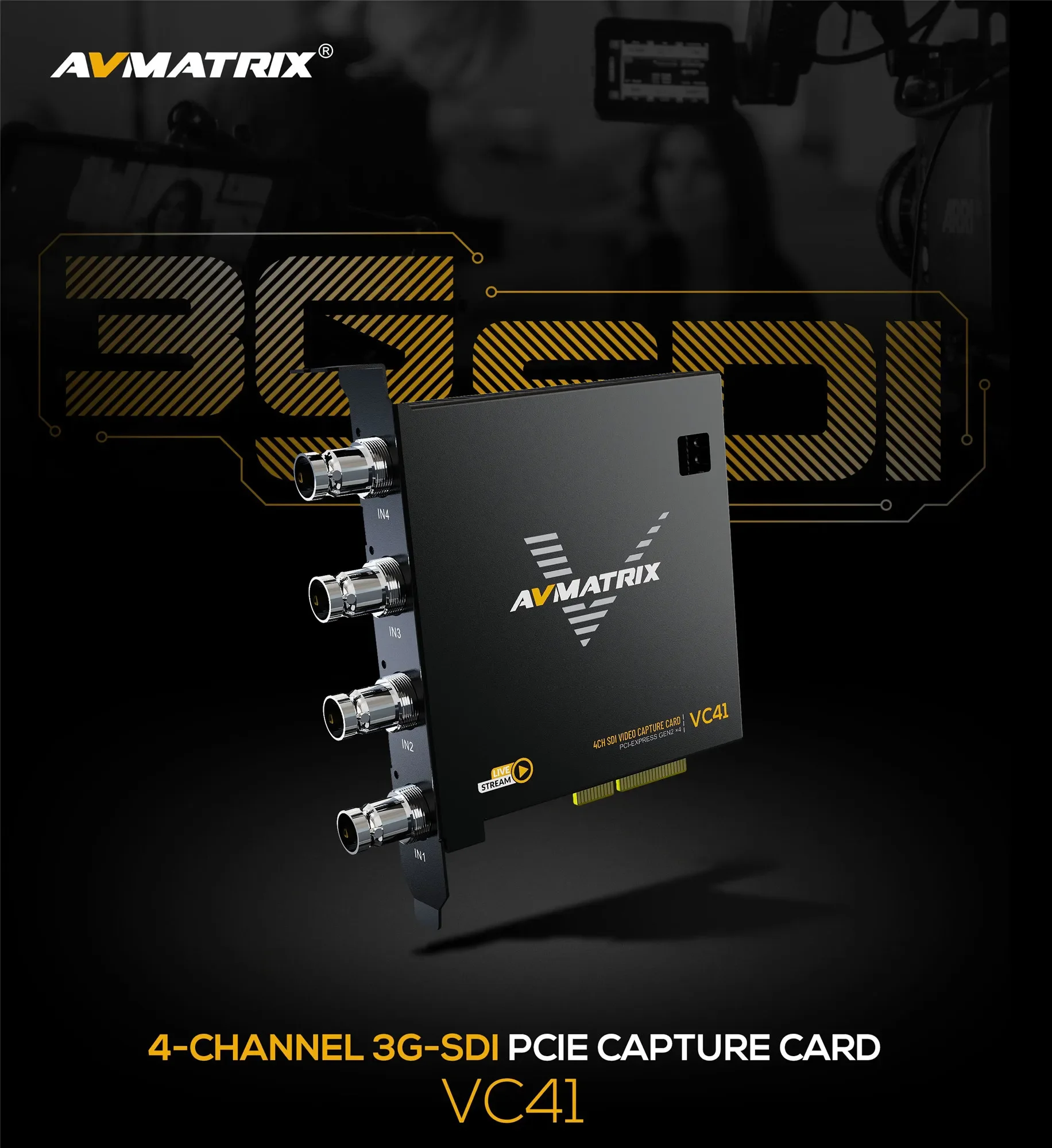 AVMATRIX VC41 видеозахвата 4-канальная карта захвата SDI 1080i60 pcie видеостудийное