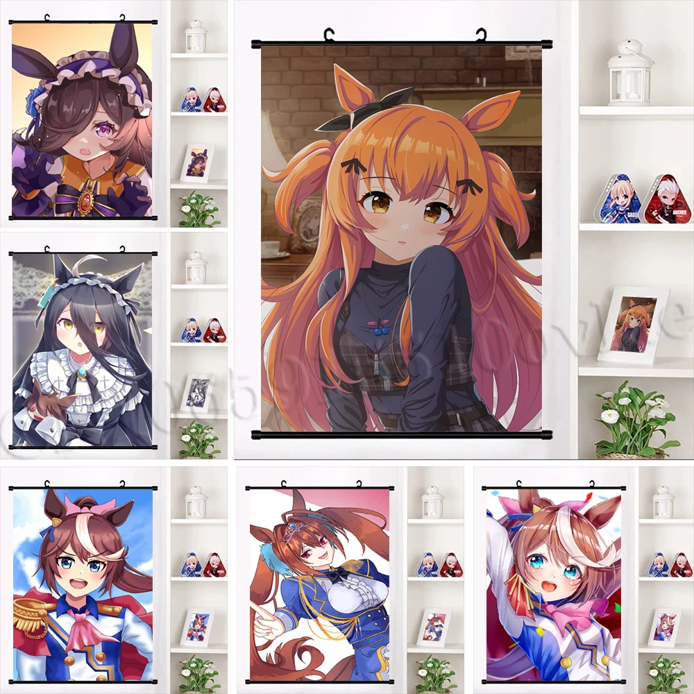 

Аниме Висячие свитки красивые Дерби холст печати картины классические настенные художественные картины Домашний декор модульные постеры для гостиной