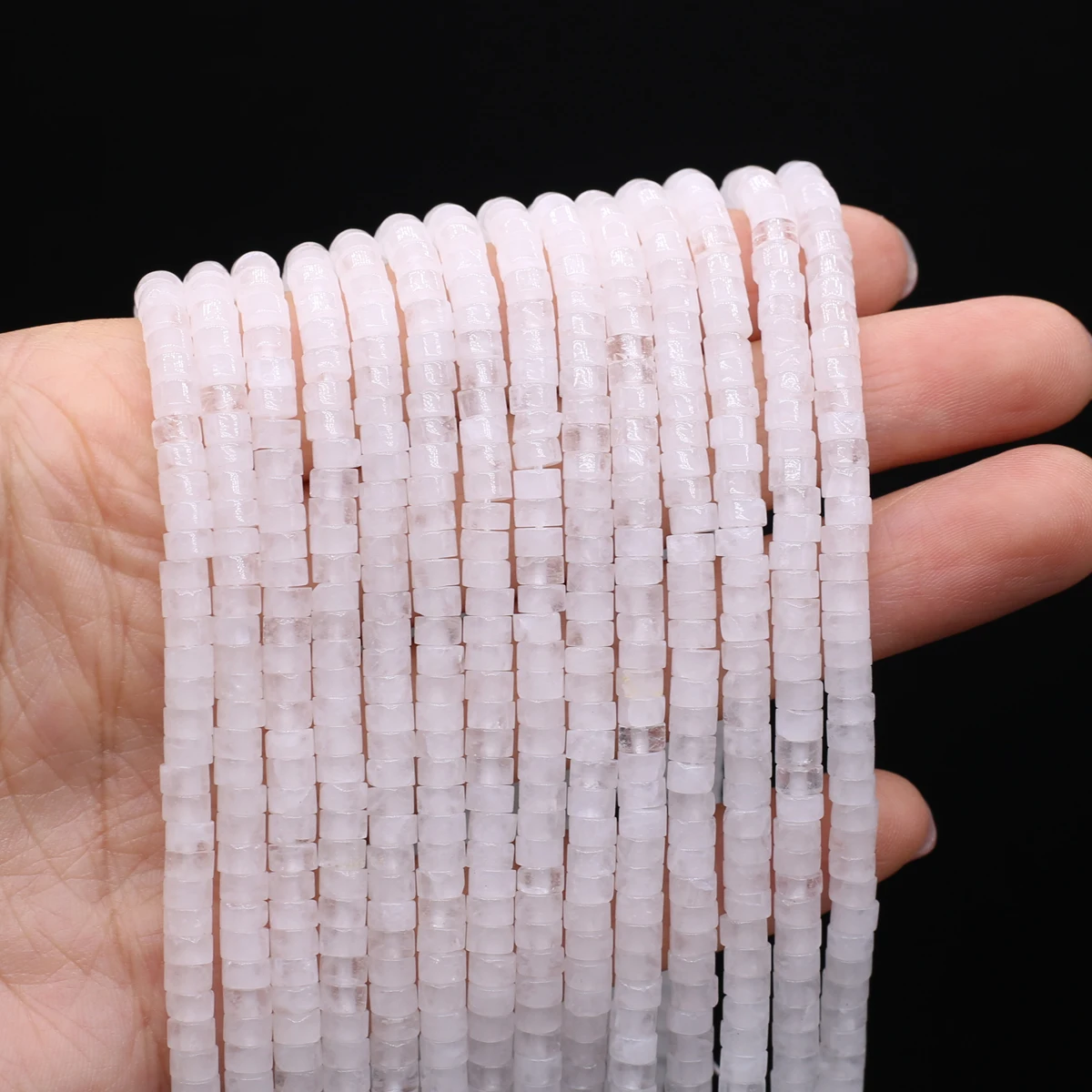 

Natural Stone Round Flat Slices Bead Clear Quartz Ornaments Making DIY Exquisite Necklaces Bracelets Jewelry Gift 2x4mm
