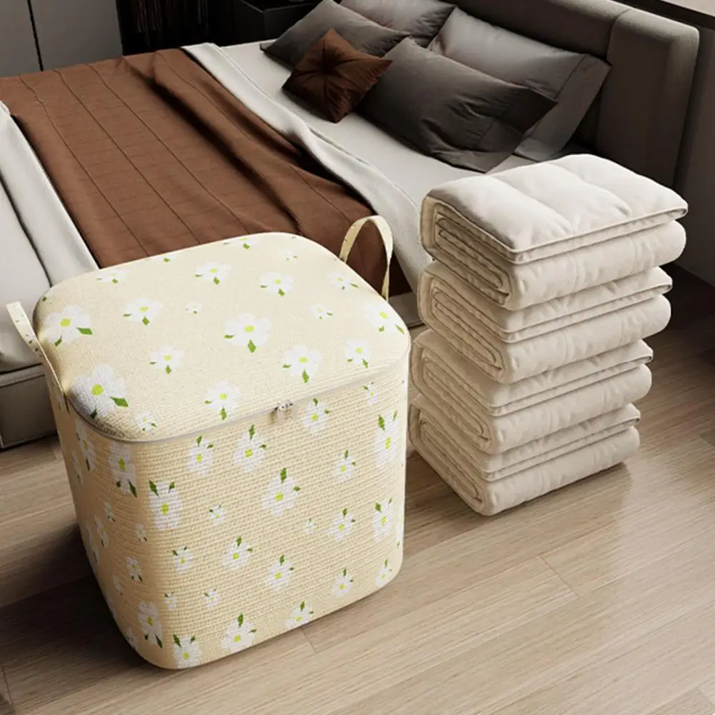 

Clothes Storage Bag Multi-functional Oxford Cloth Quilt Storage Bag with Capacity Two-way Zipper Portable Handle Ideal for Down