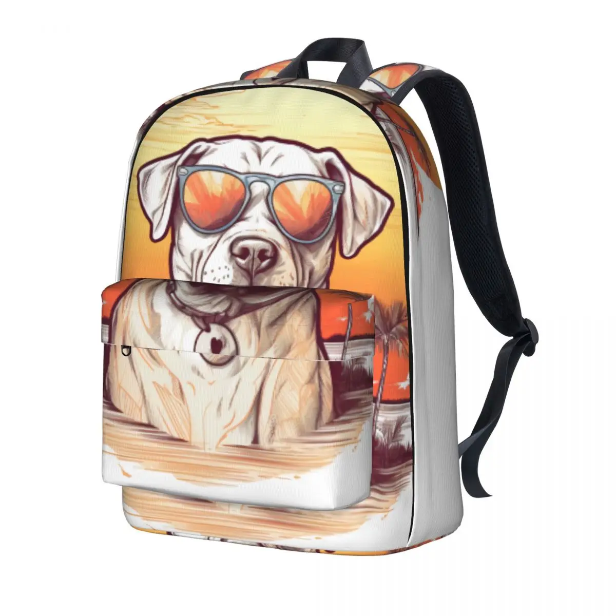 

Dog Backpack Retro Cool Animals With Sunglasses Sport Backpacks Teen Colorful Soft School Bags Cute Rucksack