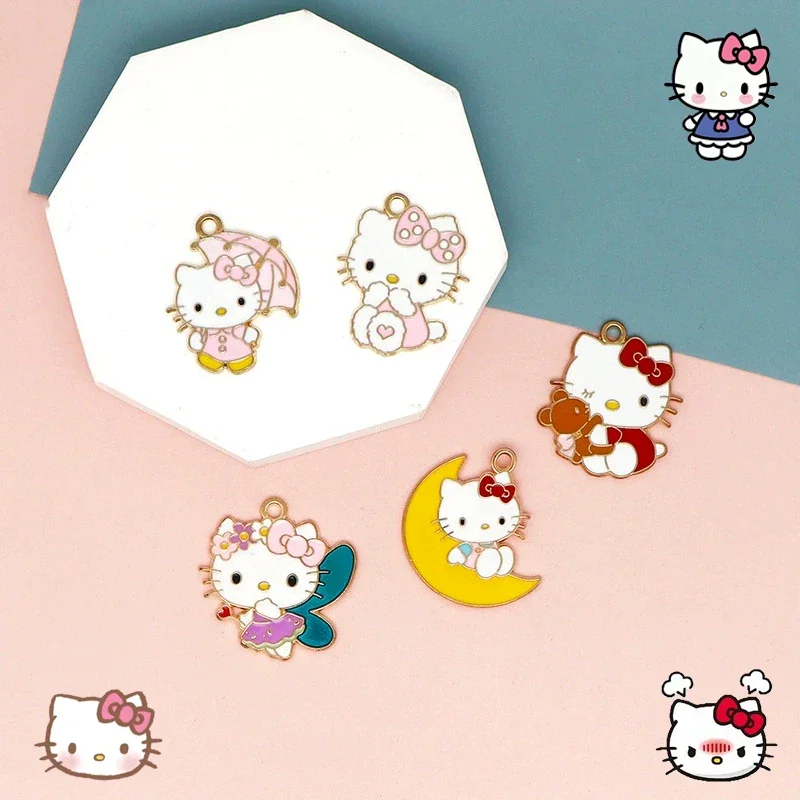 Sanrio Hello Kitty аксессуары для волос украшения рук серьги кулон KT бант из смолы луна