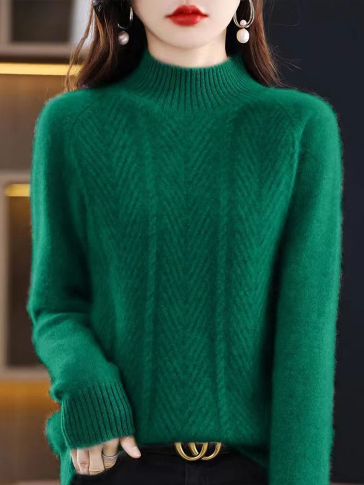 Erdos кашемировый свитер женский утолщенный с воротником до половины осенне-зимний