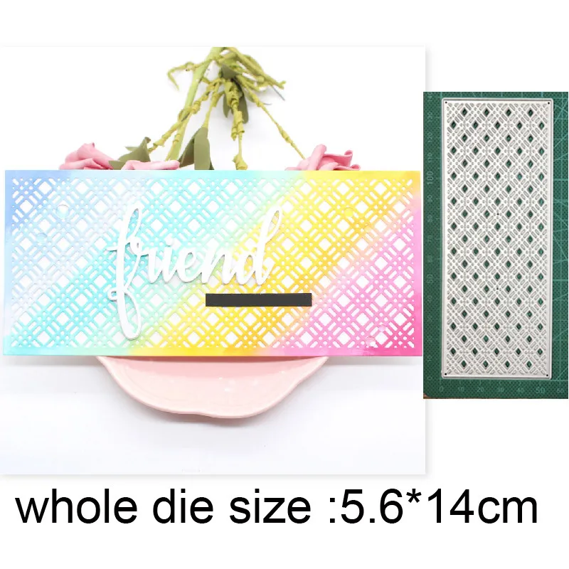 

Metal Cutting Dies Cut Die Mold Lattice Background Frame Decoration Scrapbook Paper Craft Knife Mould Blade Punch Stencils Dies