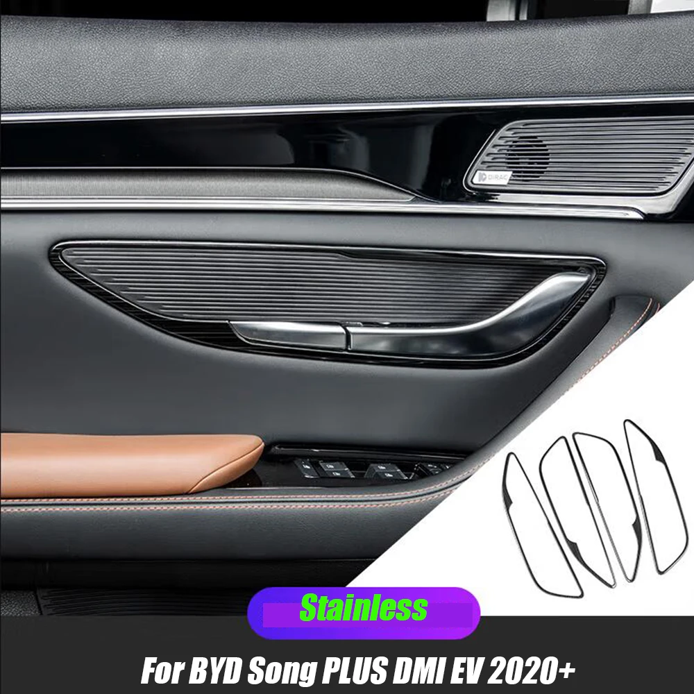 

Для BYD Song PLUS DMI EV 2020-2023 нержавеющая сталь внутренняя дверь автомобиля защитная рамка крышка отделка автомобильные наклейки декоративные