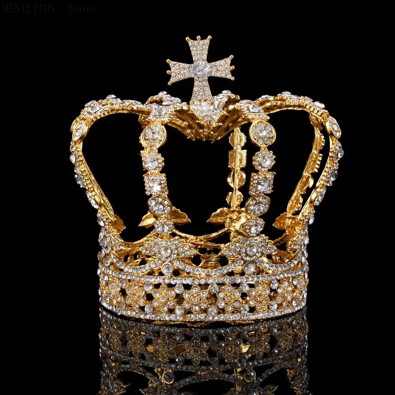 

Crystal Queen King Crown Wedding Bridal Tiaras and Crowns Bride Headpiece Women Pageant Diadem Hair Jewelry Accessories