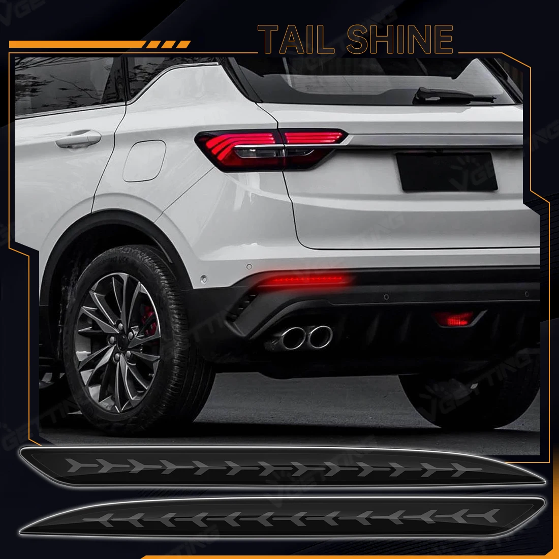 

Светодиодный отражатель заднего бампера для Geely Coolray Proton X50 2018-2021, автомобильный динамический указатель поворота, сигнальная лампа заднего тормоза 12 В