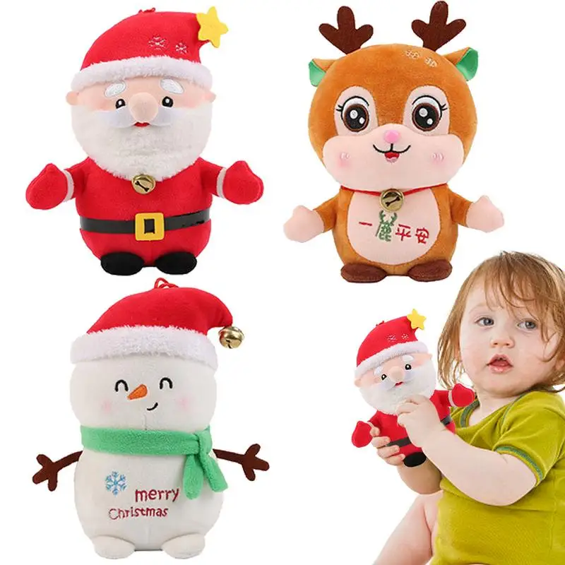 

Reindeer Plush Snowman Elk Santa Claus Plush Toys Doll Set Teaching Prop Toy Children Birthday Gift Simulation for Christmas