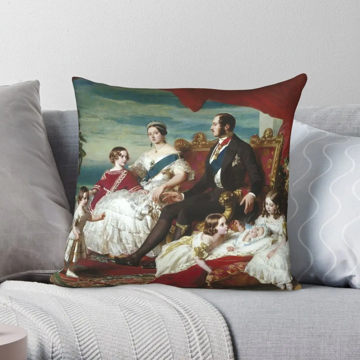 

Наволочка из полиэстера и льна, с принтом