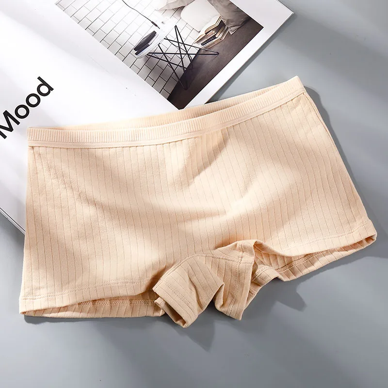 6PCS Summer Women Safety Pants Cotton Under Skirt Female Seamless Underpants Solid Color Plus Size Boxer Shorts Cozy Boxer Women