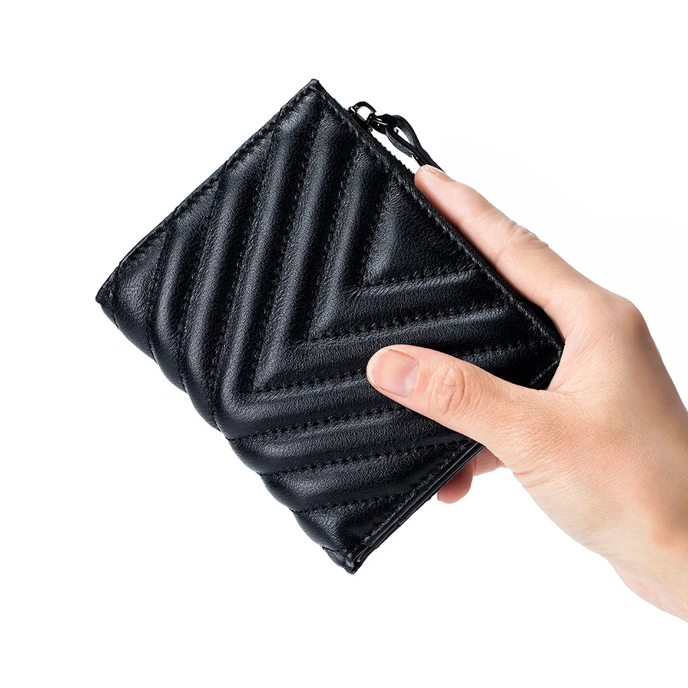 Luxury Brand Design Soft Leather Ladies Wallets 2023 Fashion Embroidered Purses for Women High Quality Bifold Short Card Holder