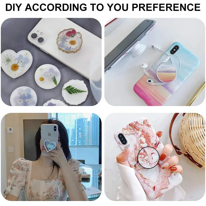 

2Pcs Mold Grip Phone Blank Sublimation Phone Holders Phone Blanks Heat Press Phone Grip Collapsible Phone Grip Holder Diy Gift