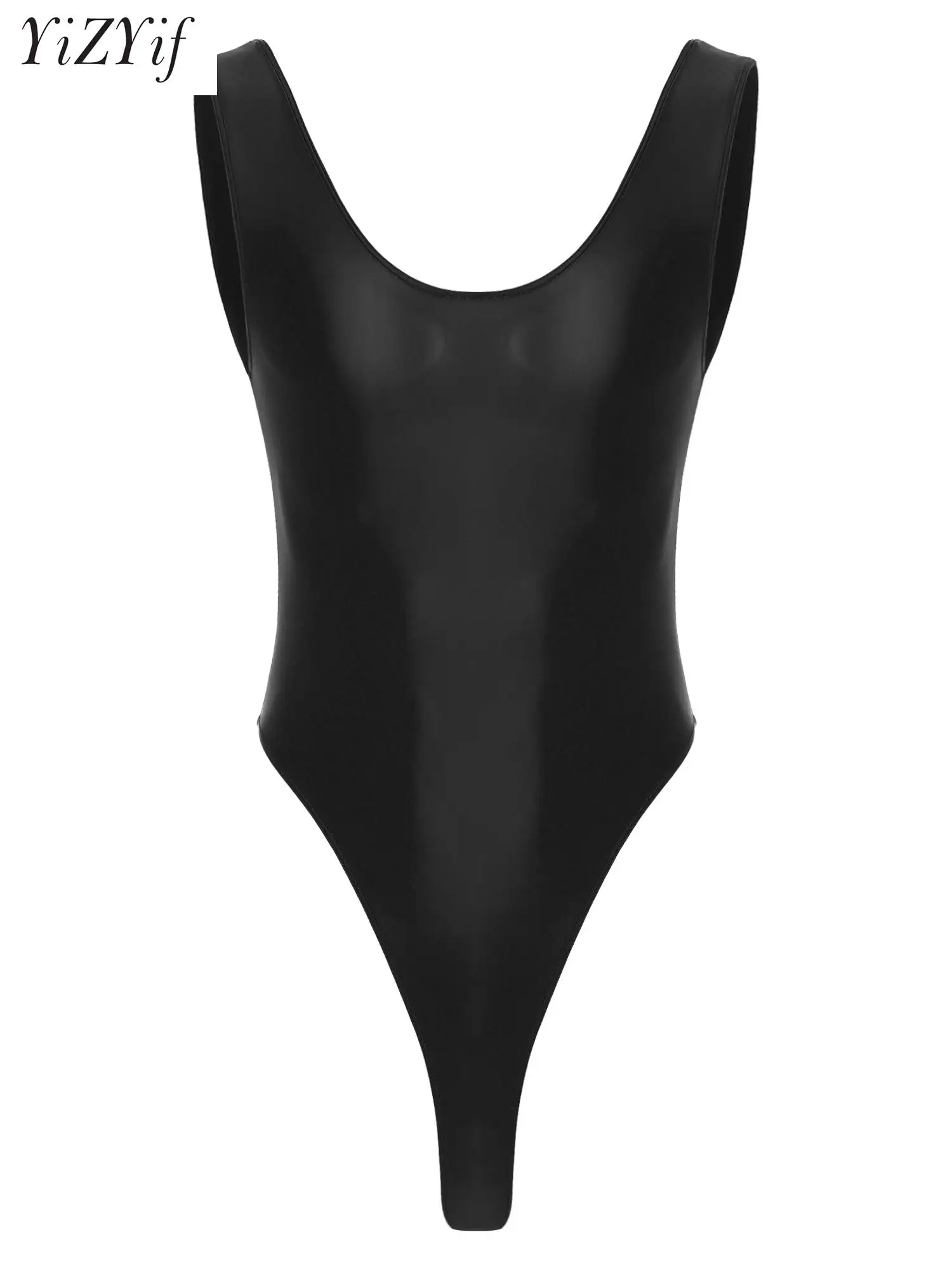 

Мужское боди с глубоким U-образным вырезом и высоким вырезом