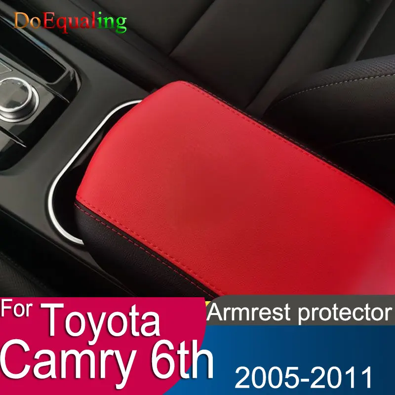 

Для Toyota Camry MK6 6 2005-2011 Накладка на подлокотник автомобильной консоли чехол для подушки поддерживающий бокс верхняя матовая подкладка для авт...
