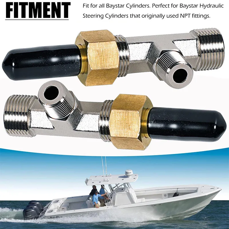 Фото Комплект сливных тройников (Bleeder Tee Kit) для замены SeaStar 3004.6439 HF4202, подходит для всех цилиндров Baystar (2 шт. в комплекте) №3