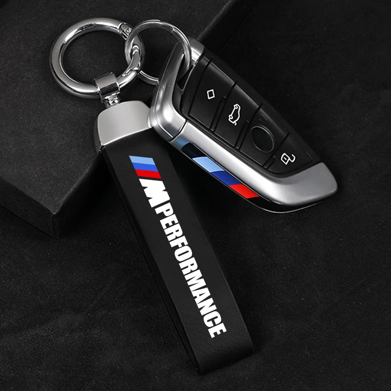 

For BMW M Performance X1 X2 X3 X4 X5 E46 E71 E91 E92 E93 F20 M3 M4 New Styling Leather Car Printed Keychain Key Ring Accessories