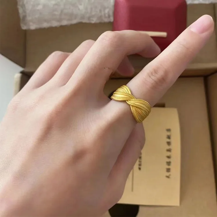 

Luxury Gold Color Bowknot Rings for Women Engagement Wedding Ring Bridal Jewelry