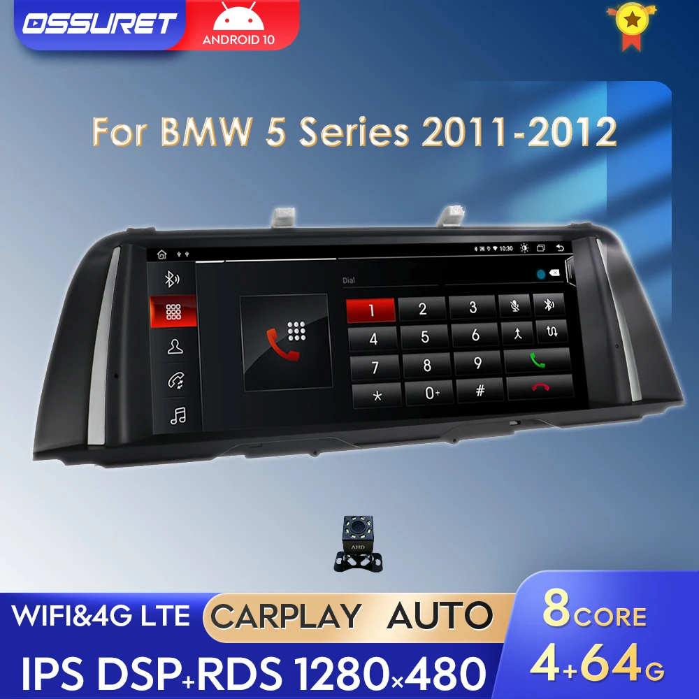 

Автомобильный мультимедийный плеер, 8 ядер, Android, для BMW 5 Series F10 F11 520i 525i 528i 2011 2012, GPS навигатор Carplay 10,25 "1Din RDS