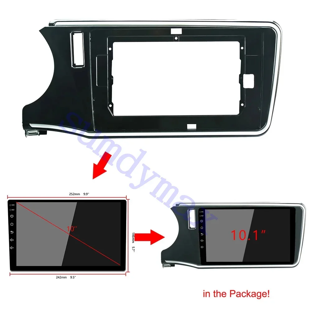 Автомобильная радиорамка Android для Honda city 2014-2018 2din Radio Fascias Panel Frame Fit 2Din 10-дюймовый