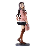 27cm anime demon slayer figure kawaii nezuko student uniform pvc model doll figurine cute room decor toys collection fans gift