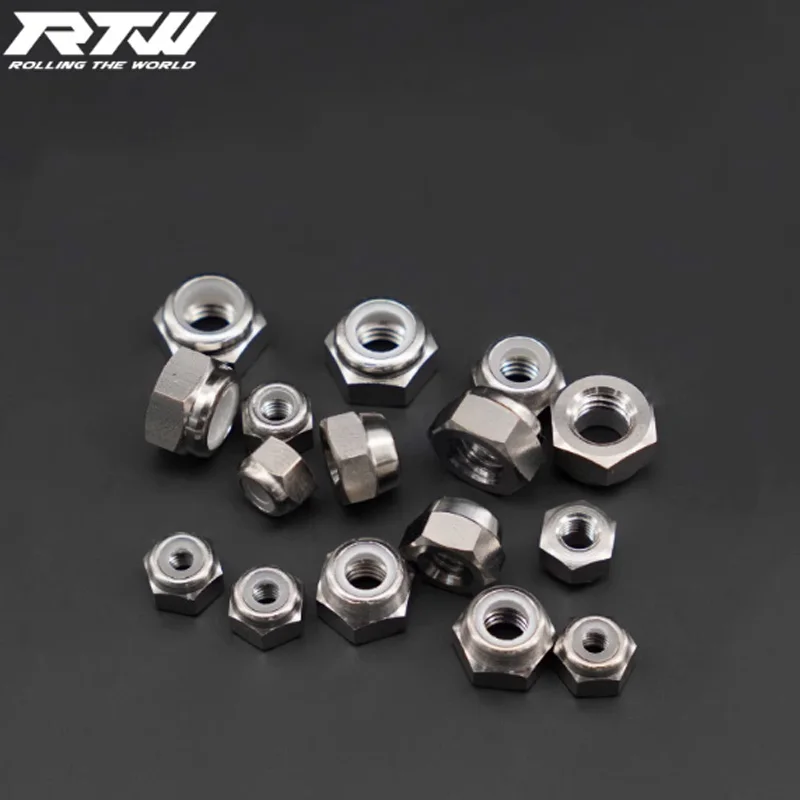 

Tc4 Стопорная гайка из титанового сплава Самоконтрящаяся гайка Нейлоновое кольцевое стопорное гайка M3 M4M5 Легкая весовая гайка