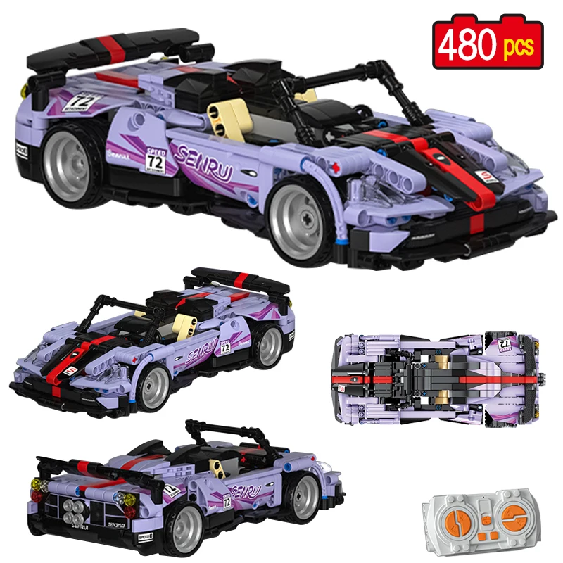 

480 шт., Детский конструктор «спортивный гоночный автомобиль»