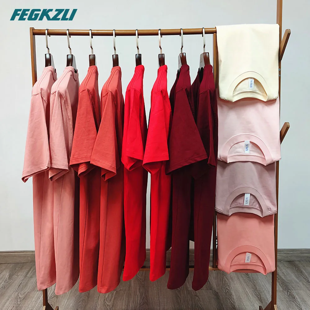 

Футболка FEGKZLI мужская с коротким рукавом, Повседневная Уличная одежда из 230 хлопка, топ с круглым вырезом в стиле Харадзюку, на лето, 100% г