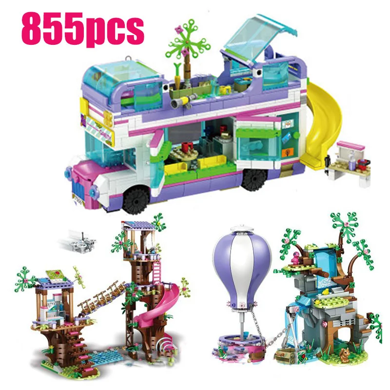 

Friends Series Blocks Jungle Rescue Base Friendship Bus Compatible 41395 Building Blocks Bricks Christmas Toy for Girl Kid Gift