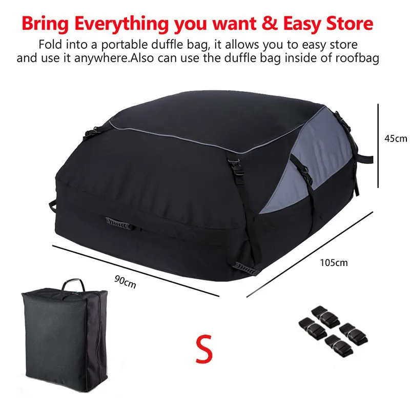 

Багажная сумка на крышу автомобиля, водонепроницаемая переноска для багажа на крышу автомобиля, 600D, из Оксфорда, для кроссоверов, фургонов, складные сумки на крышу