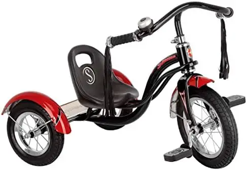 

Bike for Toddler, Kids Classic Tricycle, Low Positioned Steel Trike Frame w/ Bell & Handlebar Tassels, Rear Deck Made of Gen Dzw