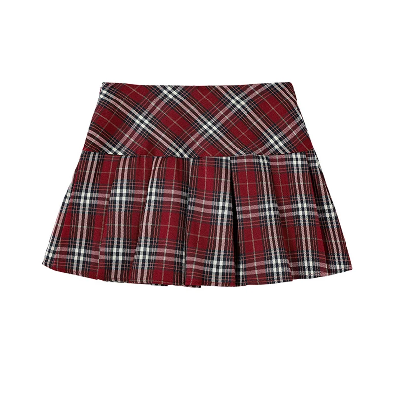 

2023 Women's Summer Red Pleated Skirt Vintage Y2k Short Skirt Harajuku Korean Casual Elegant Fashion Kawaii A-line Mini Skirts