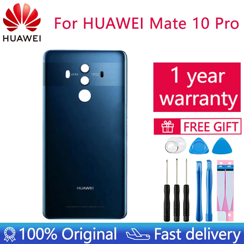 

Оригинальная стеклянная крышка батарейного отсека для HUAWEI Mate 10 Pro, сменная задняя крышка корпуса, клейкая наклейка