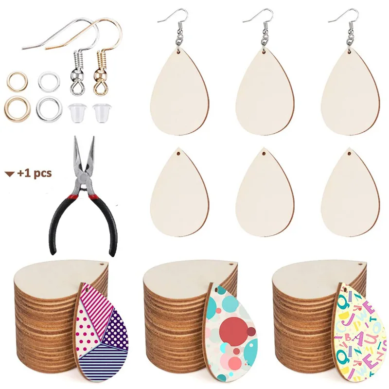 

500 штук необработанные деревянные серьги, подвески, пустые каплевидные подвески, ювелирные изделия