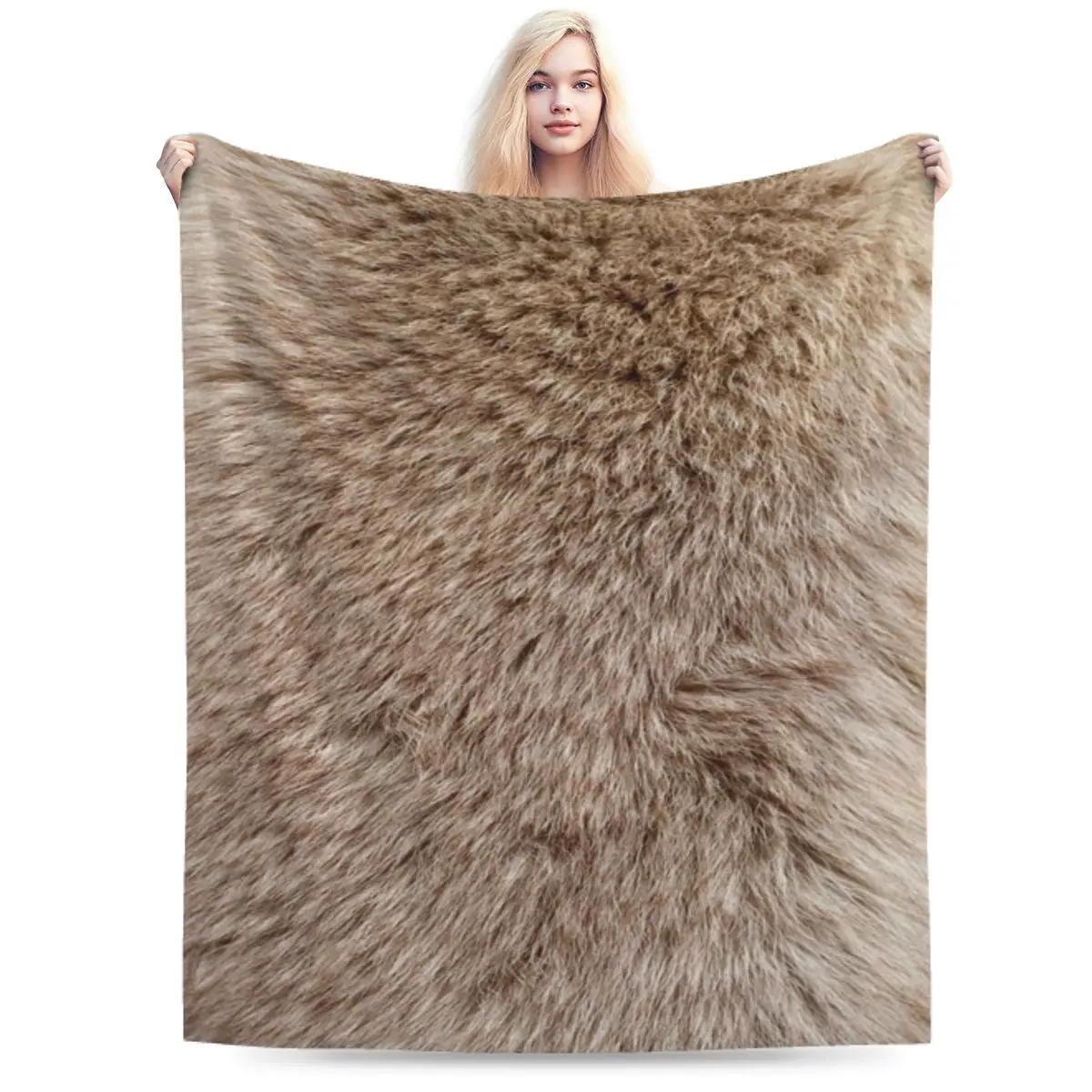 

Fur Texture Soft Flannel Throw Blanket for Couch Bed Sofa Cover Blanket Warm Blankets Travel Blanket