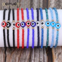 2022 turkish lucky evil eye bracelets for women handmade braided rope glass bead multicolor string bracelet friendship jewelry