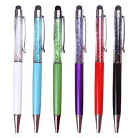 6pcs color ink black blue crystal ballpoint pen creative stylus touch pen writing ballpen stationery office school supplies
