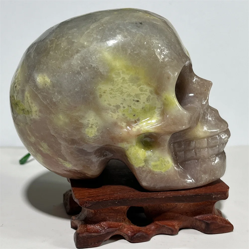 Натуральный кристалл красный зеленый череп турмалин резьба красота минералы