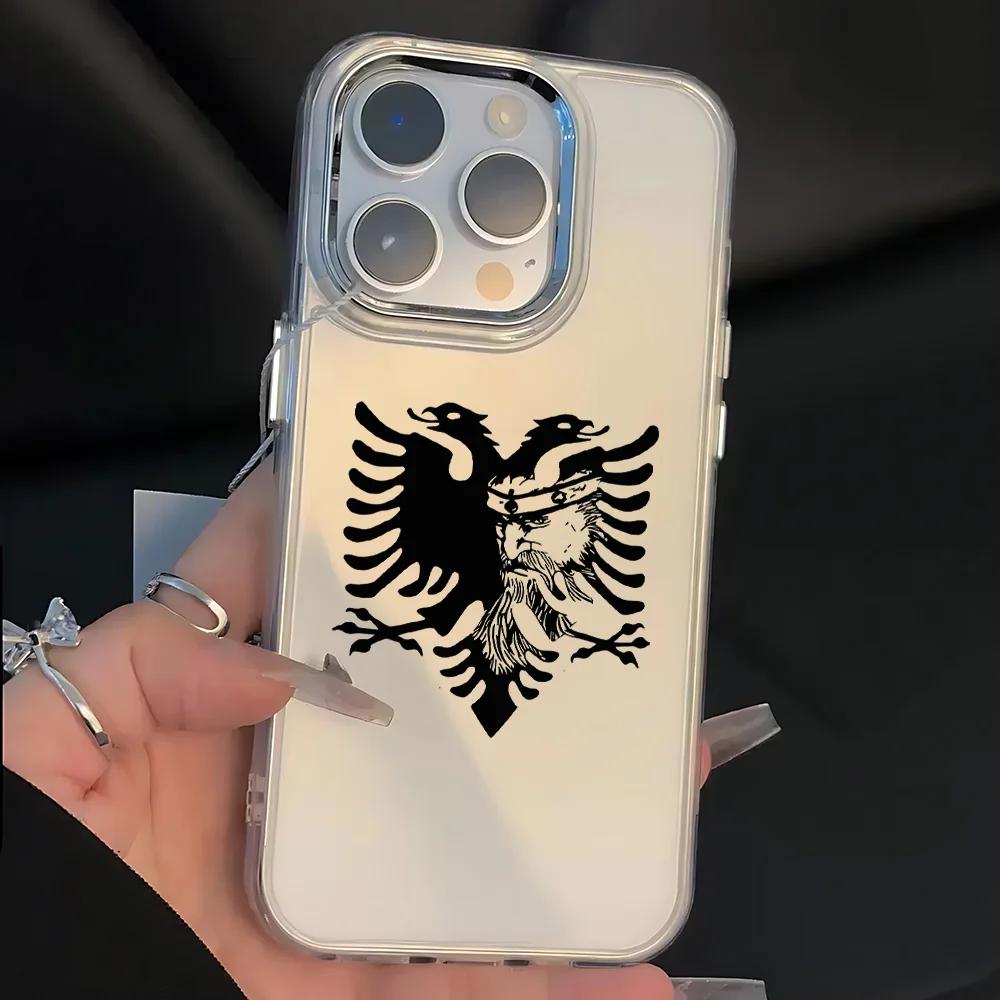 Фото Чехол для телефона с албанским орлом для iPhone 17 16e 16 15 14 13 12 11 mini Pro Max X XR XSMAX 8 7 Air Plus, прозрачный мягкий чехол №3