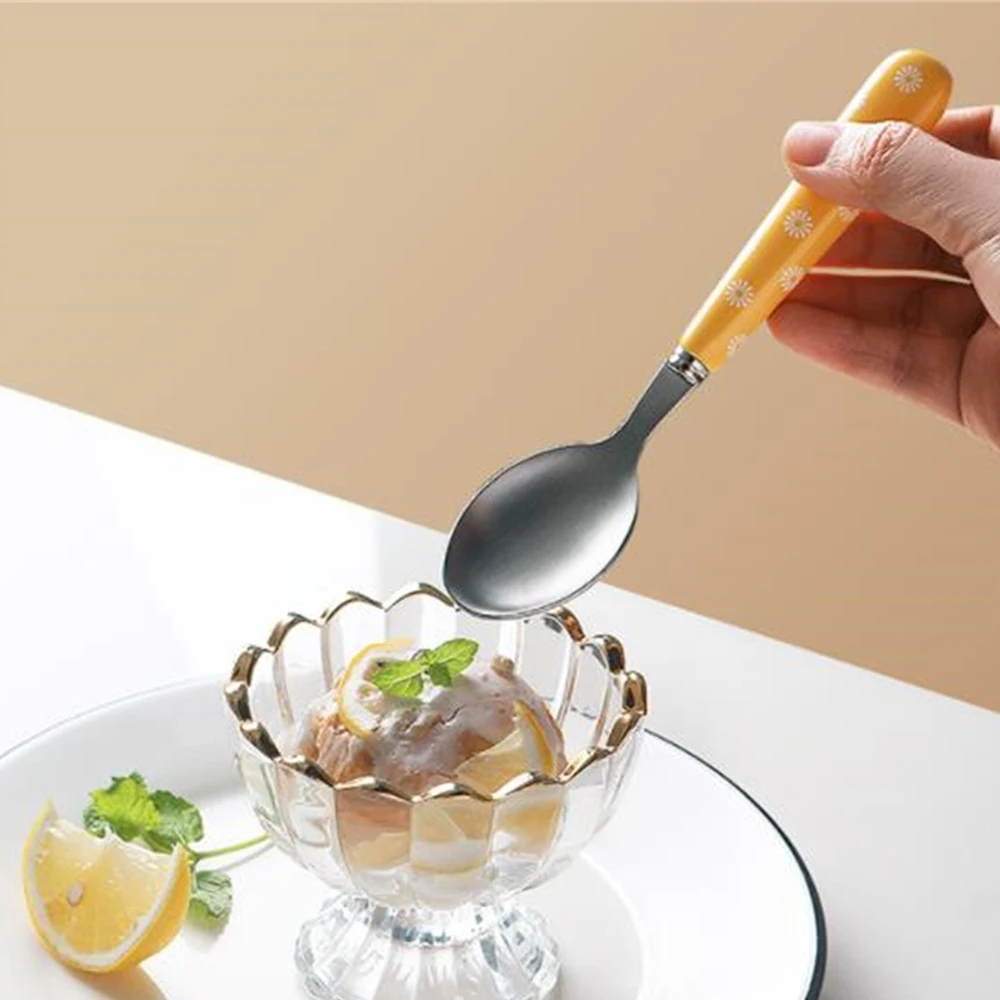 

Creative Fork Spoon Ice Cream Cake Fruit Fork Ceramic 304 Stainless Steel Spoon Kitchen Accessories Cute Ceramic Fork