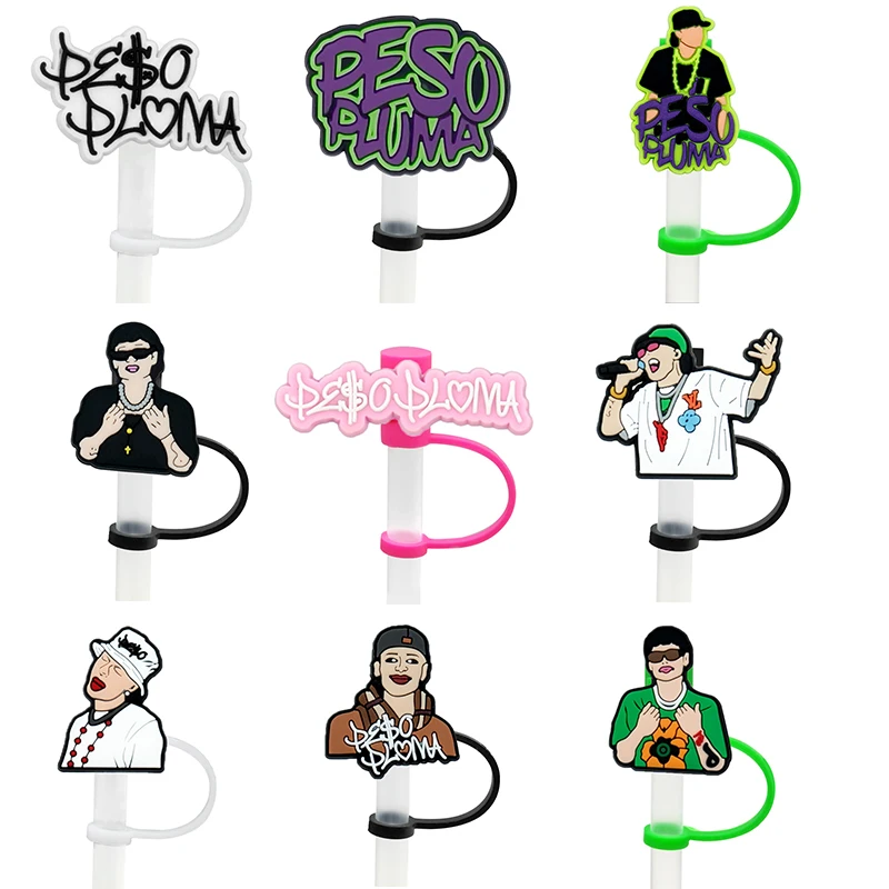 

20PCS PVC Straw Topper Fashion Design Super Star Cute Plastic Straw Charms Reusable Glass Coffee Cup Accessories Straw Cover