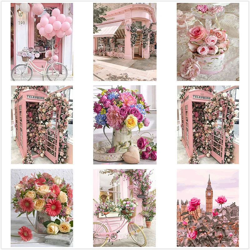 

Алмазная 5d картина, Новые поступления, алмазная вышивка с цветами, велосипедом, вышивка крестиком, пейзаж Стразы, полная мозаика, украшение ...