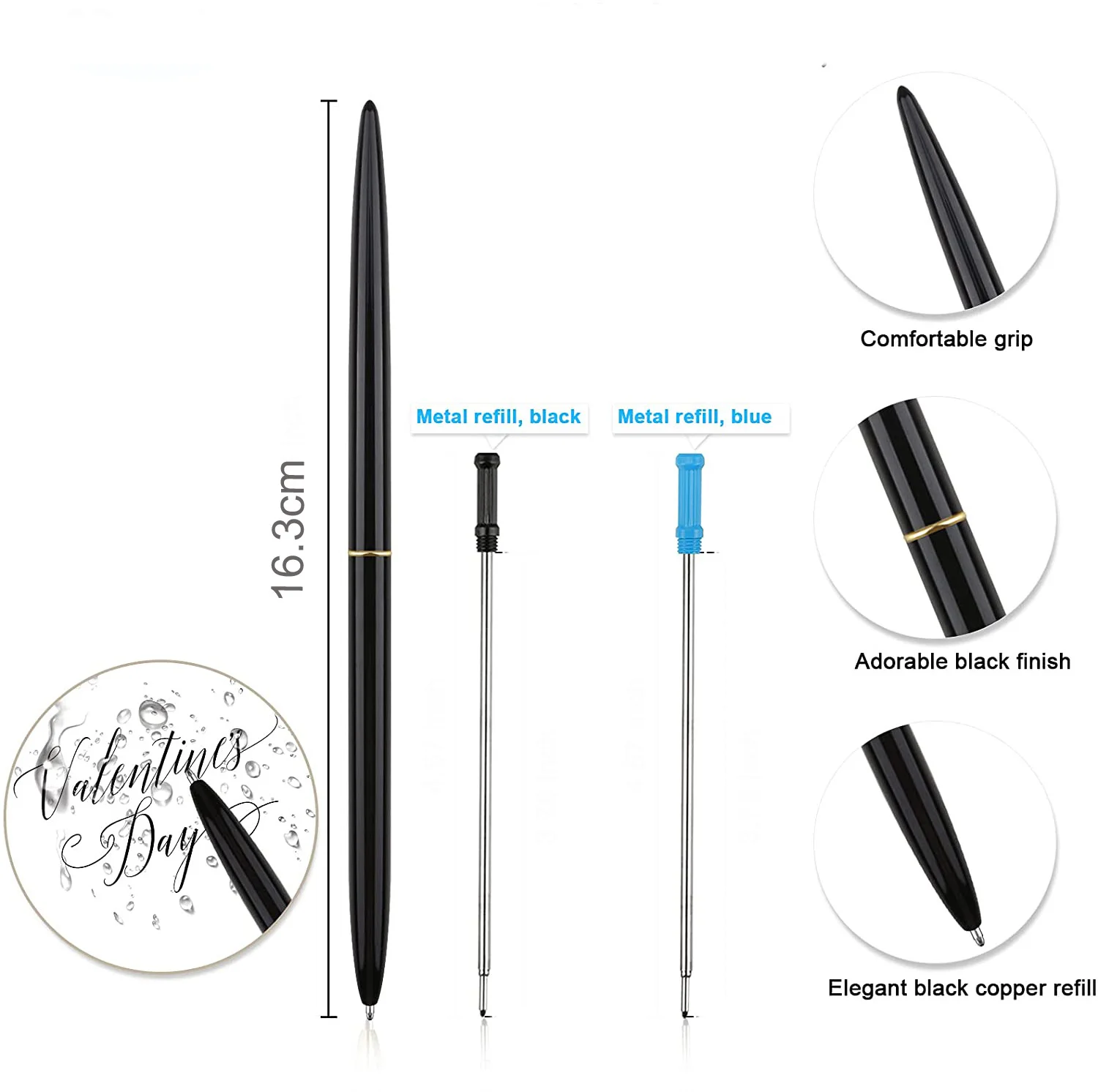 Cena 100 Sztuk Luksusowa Jakość Biznes Biuro Szkoła Papiernicze Metalowy Długopis Journaling Pen Różowe Złoto Własne Logo Nazwa Ciemnoniebieski Tusz