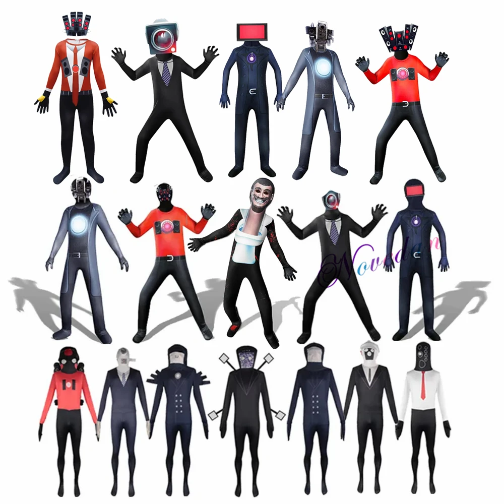 Skibidi Туалет Косплей Костюм Детский ТВ Камера Мужской Игра Dop Да Хэллоуин