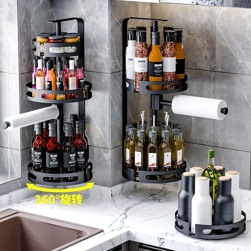 

Holders Wall Mounted Kitchen Racks Storage Hanging Shelf Kitchen Racks Spice Rack Organizer Pantry Cozinha Kichen Accessories